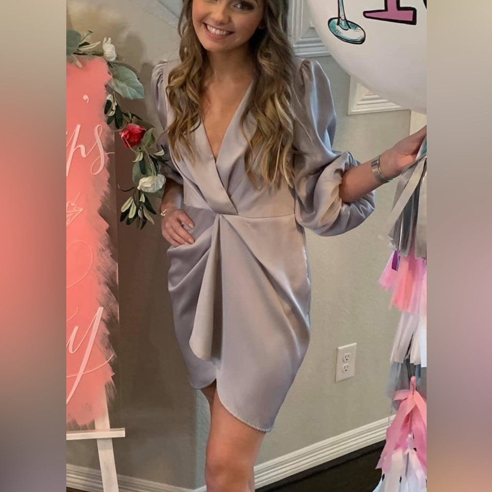 Silk long sleeve dress